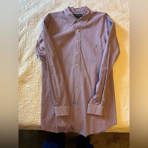 PMS113 - Polo Ralph Lauren, Men's TALL, purple/white, classic, button down, 2XT.